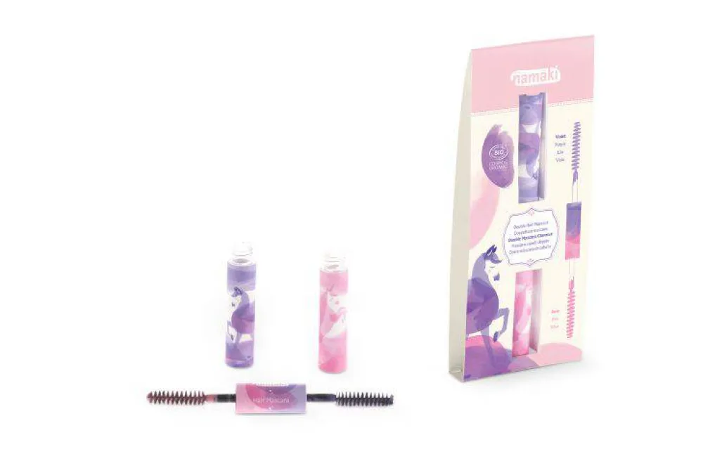 Namaki Máscara doble para el pelo Rosa y Lila ·*Niños Pintura Facial Para Niños Y Niñas|Disfraces Infantiles