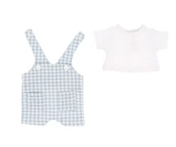 Monnëka Muñeco Mateo con Peto Vichy Azul*Niños Muñecos Bebés