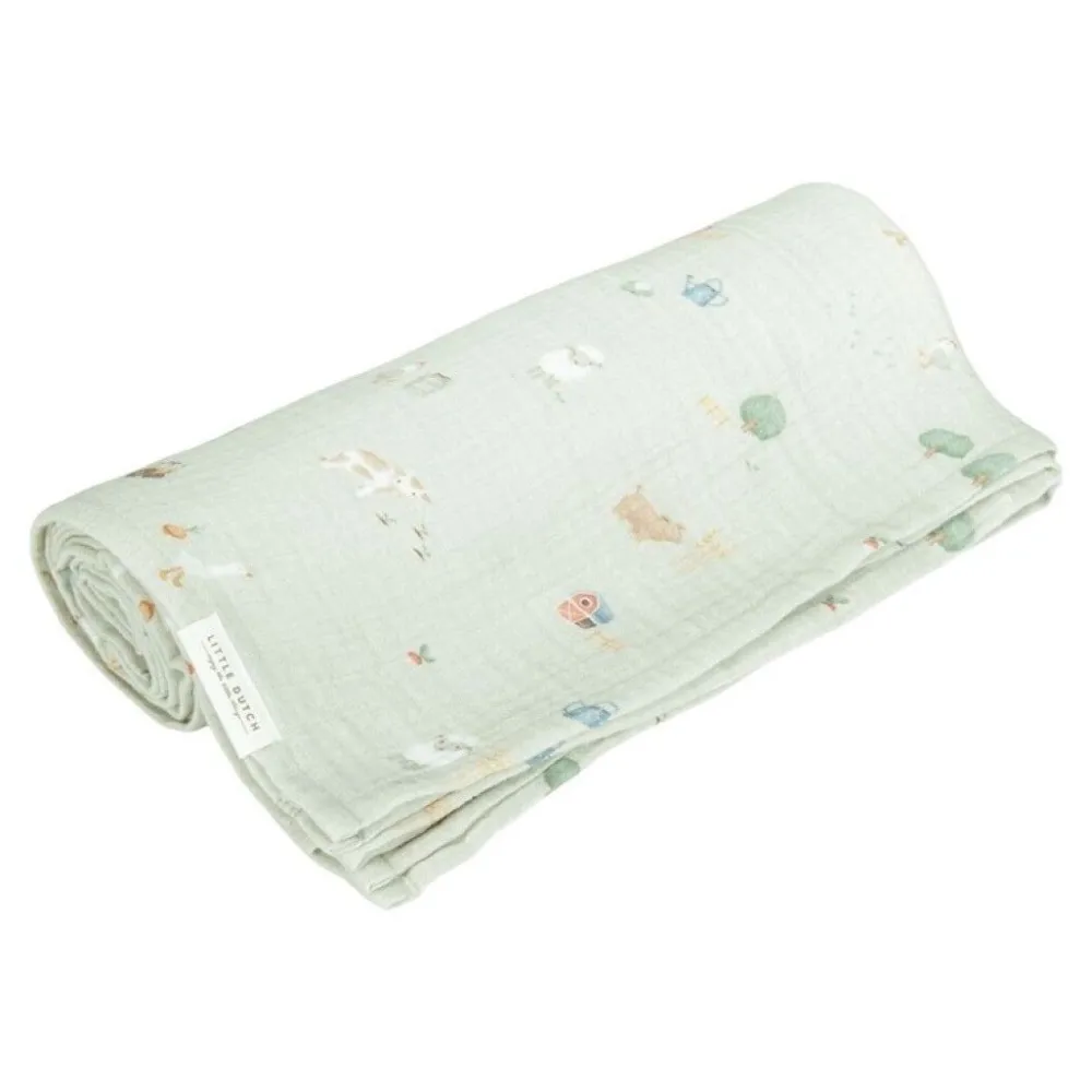 Little Dutch Muselina Algodón Orgánico Little Farm 120 x 120 ·* Muselinas