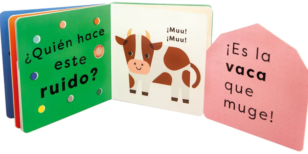 Combel ¡Muu! ¿Quién hace este ruido?*Niños Libros Musicales Y Con Sonido|Libros Manipulativos