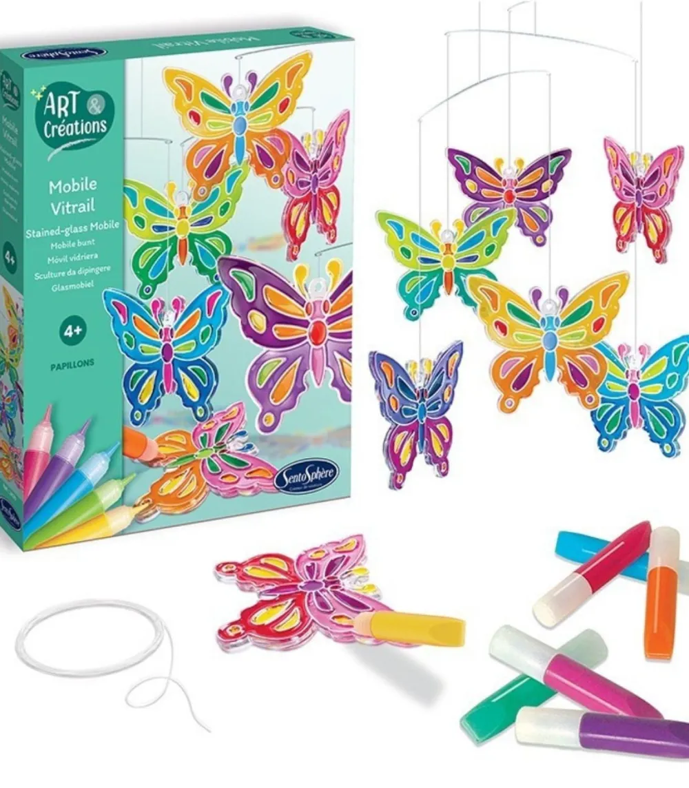 Sentosphère Móvil Vitrail Mariposas · Sentosphere*Niños Kits Manualidades Navidad|Kit De Manualidades