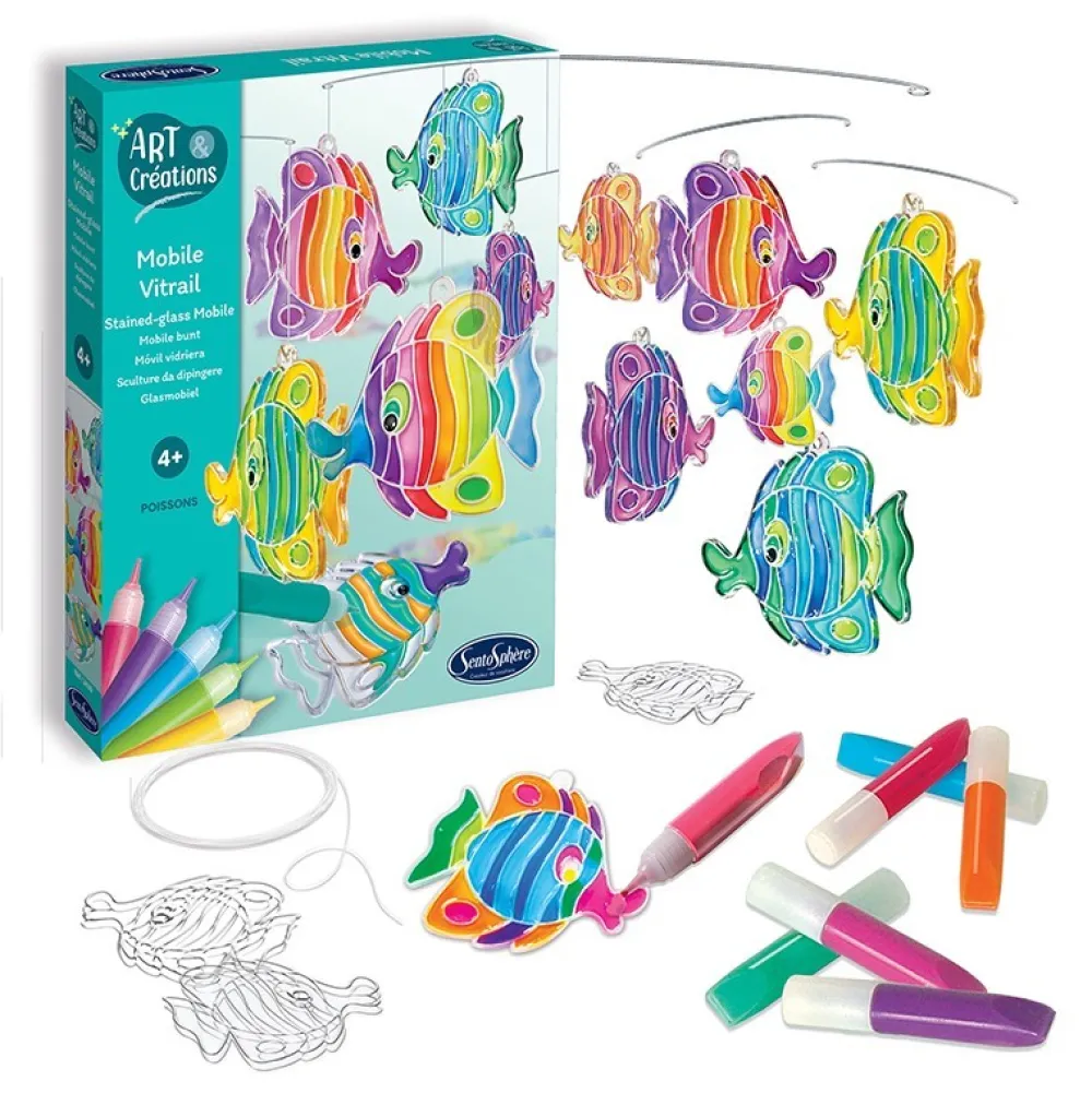Sentosphère Móvil Vitrail Peces · Sentosphere*Niños Kits Manualidades Navidad|Kit De Manualidades
