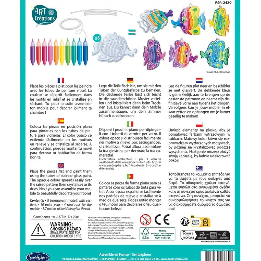 Sentosphère Móvil Vitrail Peces · Sentosphere*Niños Kits Manualidades Navidad|Kit De Manualidades