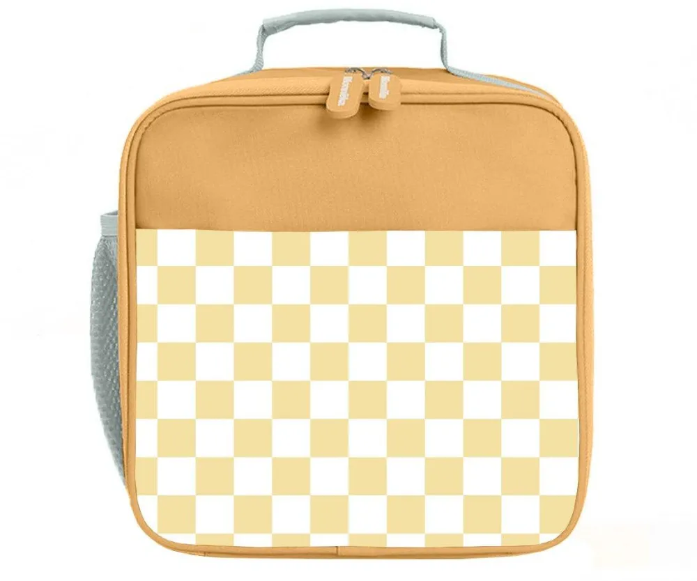 Monnëka Nevera Rígida Big Stripes Yellow Chess* Mochilas, Cestas Y Bolsos Para Playa Y Piscina