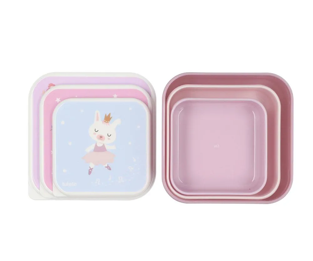 Tutete Pack 3 Cajas Almuerzo Ballet* Cajas De Almuerzo Infantil·Sin Compartimentos