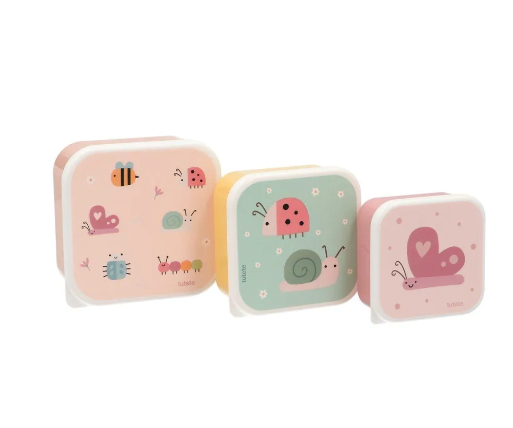 Tutete Pack 3 Cajas Almuerzo Bugs* Cajas De Almuerzo Infantil·Sin Compartimentos