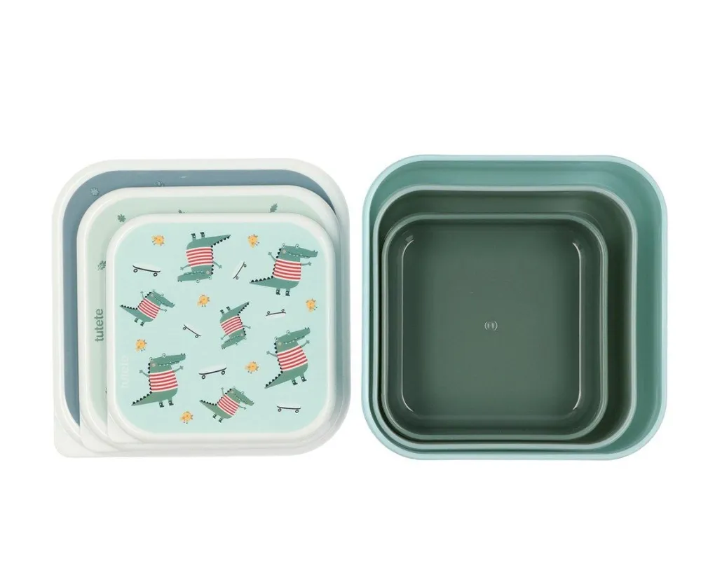 Tutete Pack 3 Cajas Almuerzo Croc* Cajas De Almuerzo Infantil·Sin Compartimentos
