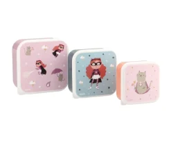 Tutete Pack 3 Cajas Almuerzo Fantastic Girl* Cajas De Almuerzo Infantil·Sin Compartimentos