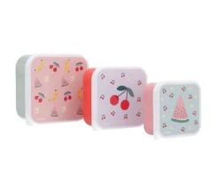 Tutete Pack 3 Cajas Almuerzo Fruits* Cajas De Almuerzo Infantil·Sin Compartimentos