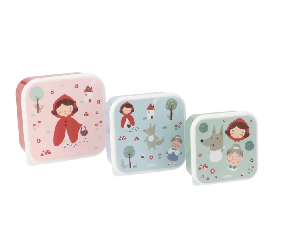 Tutete Pack 3 Cajas Almuerzo Little Red* Cajas De Almuerzo Infantil·Sin Compartimentos