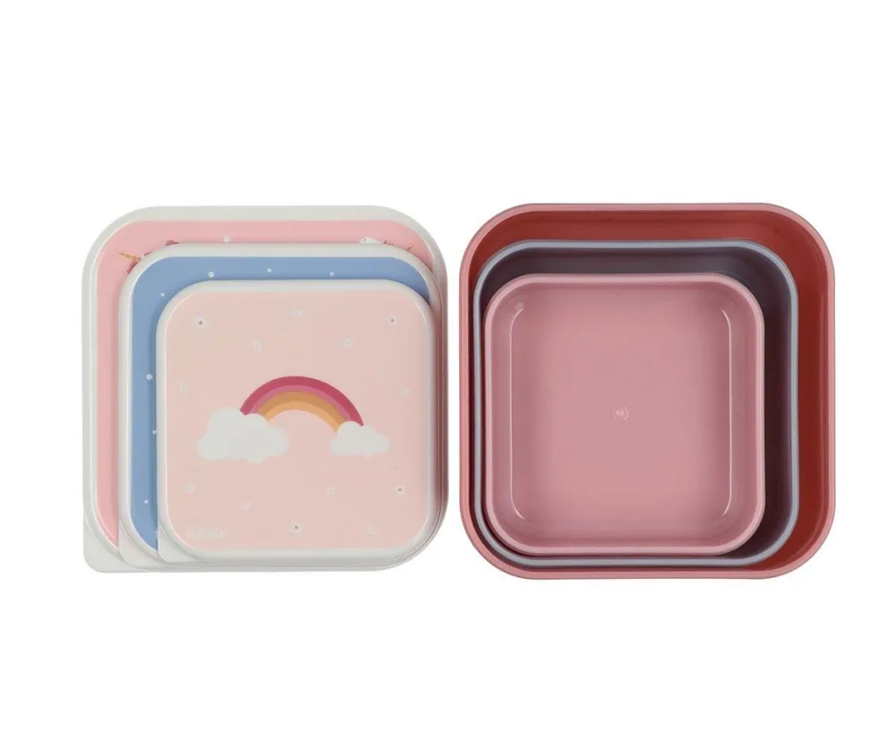 Tutete Pack 3 Cajas Almuerzo Magical Unicorn* Cajas De Almuerzo Infantil·Sin Compartimentos