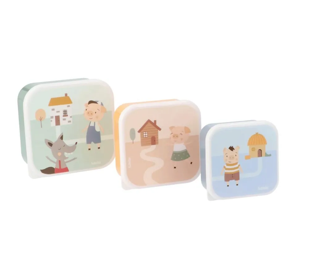 Tutete Pack 3 Cajas Almuerzo The Three Little Pigs* Cajas De Almuerzo Infantil·Sin Compartimentos