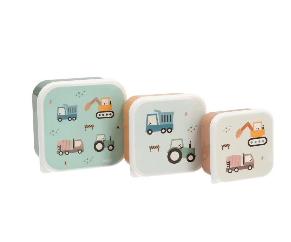 Tutete Pack 3 Cajas Almuerzo Trucks* Cajas De Almuerzo Infantil·Sin Compartimentos