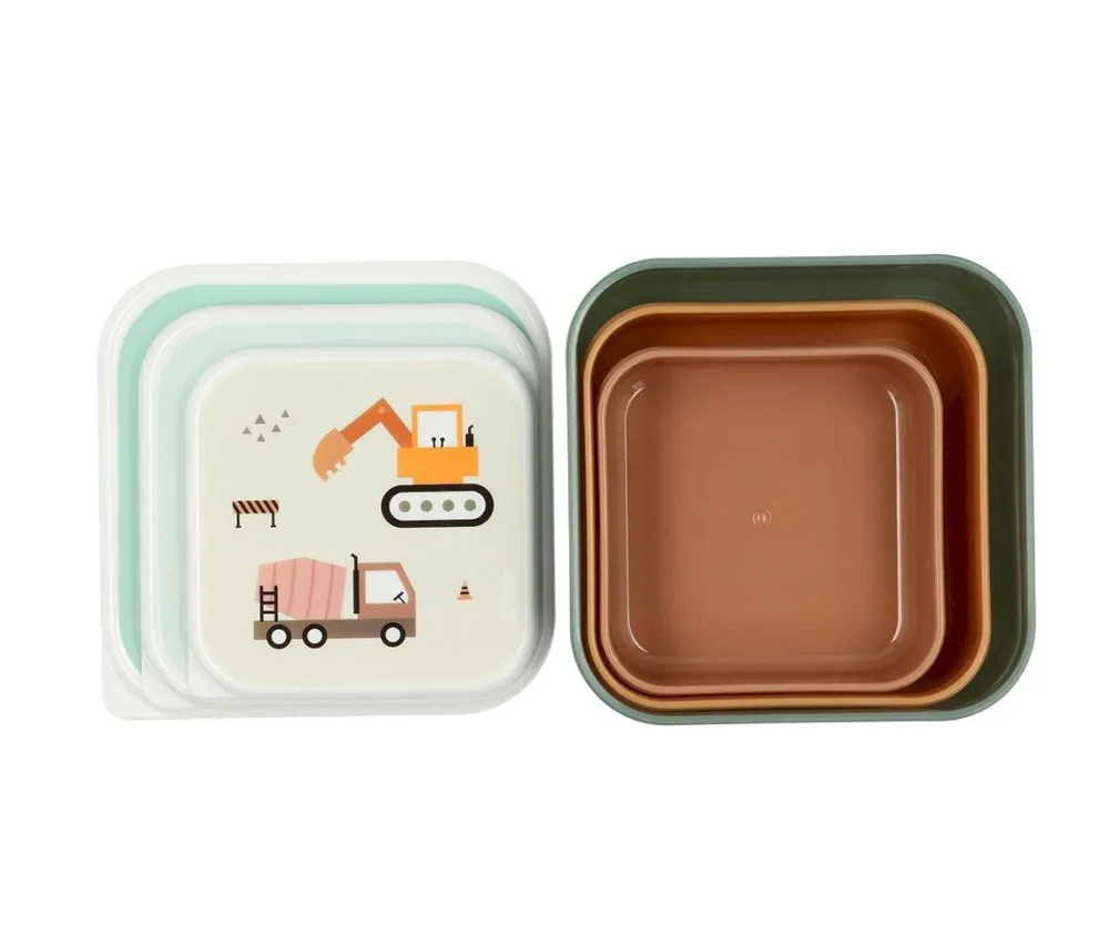 Tutete Pack 3 Cajas Almuerzo Trucks* Cajas De Almuerzo Infantil·Sin Compartimentos