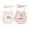Done by Deer Pack de 2 baberos mini con bolsillo Happy clouds Powder ·* Baberos·Baberos Plastificados|Baberos Plastificados