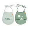 Done by Deer Pack de 2 baberos mini con bolsillo Croco Green ·* Baberos·Baberos Plastificados|Baberos Plastificados