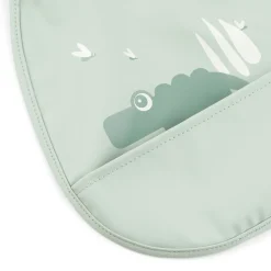Done by Deer Pack de 2 baberos mini con bolsillo Croco Green ·* Baberos·Baberos Plastificados|Baberos Plastificados