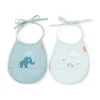 Done by Deer Pack de 2 baberos mini con bolsillo Elphee Blue ·* Baberos·Baberos Plastificados|Baberos Plastificados