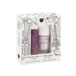 Nailmatic Pack Esmalte de Uñas y Brillo Labial Lovely City ·*Niños Pintauñas Para Niñas Y Niños|Disfraces Infantiles