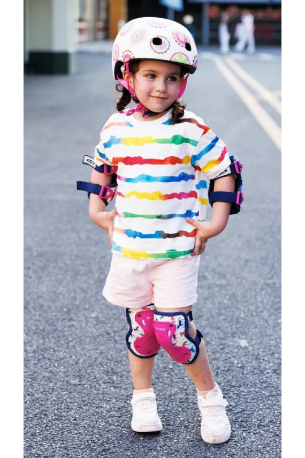 Micro Pack Rodilleras y coderas Unicornio Talla S*Niños Cascos De Bici Para Niños Y Niñas|Patinetes Infantiles