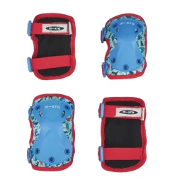 Micro Pack Rodilleras y coderas Dinosaurio Talla S*Niños Cascos De Bici Para Niños Y Niñas|Patinetes Infantiles