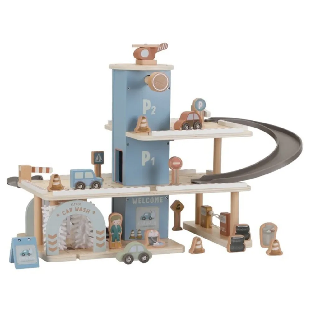 Little Dutch Parking Garaje ·*Niños Coches De Madera De Juguete Para Bebés|Coches De Juguete Para Bebés