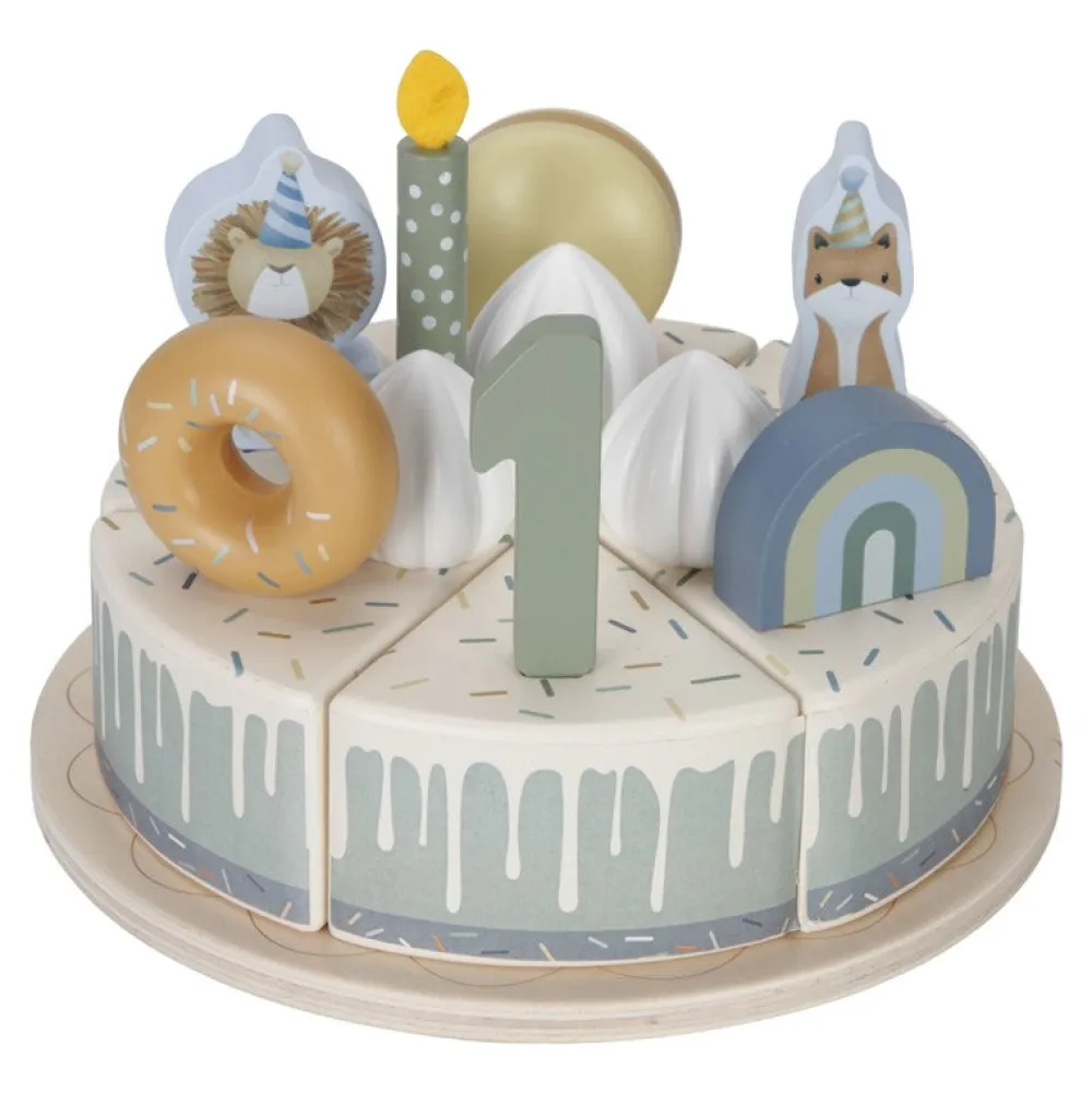 Little Dutch Pastel de cumpleaños Azul ·*Niños Cocinas De Madera Y Accesorios Juguete|Juguetes Montessori