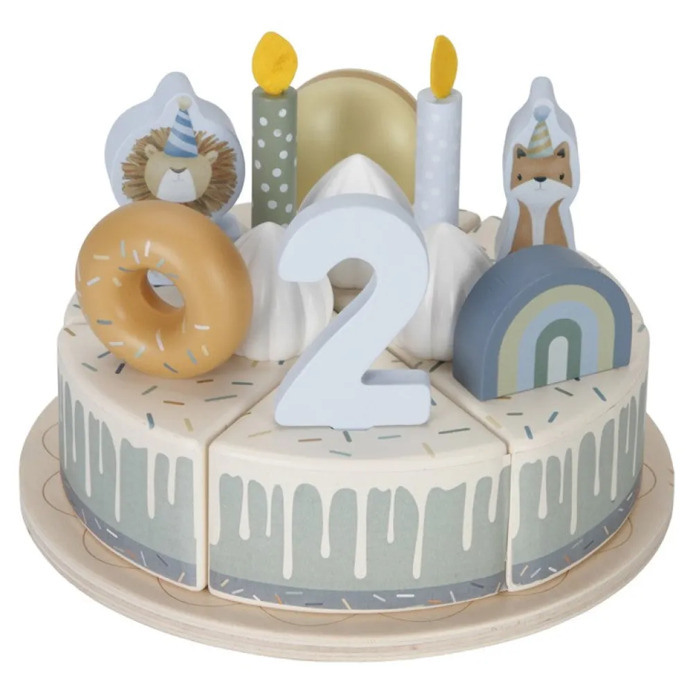 Little Dutch Pastel de cumpleaños Azul ·*Niños Cocinas De Madera Y Accesorios Juguete|Juguetes Montessori