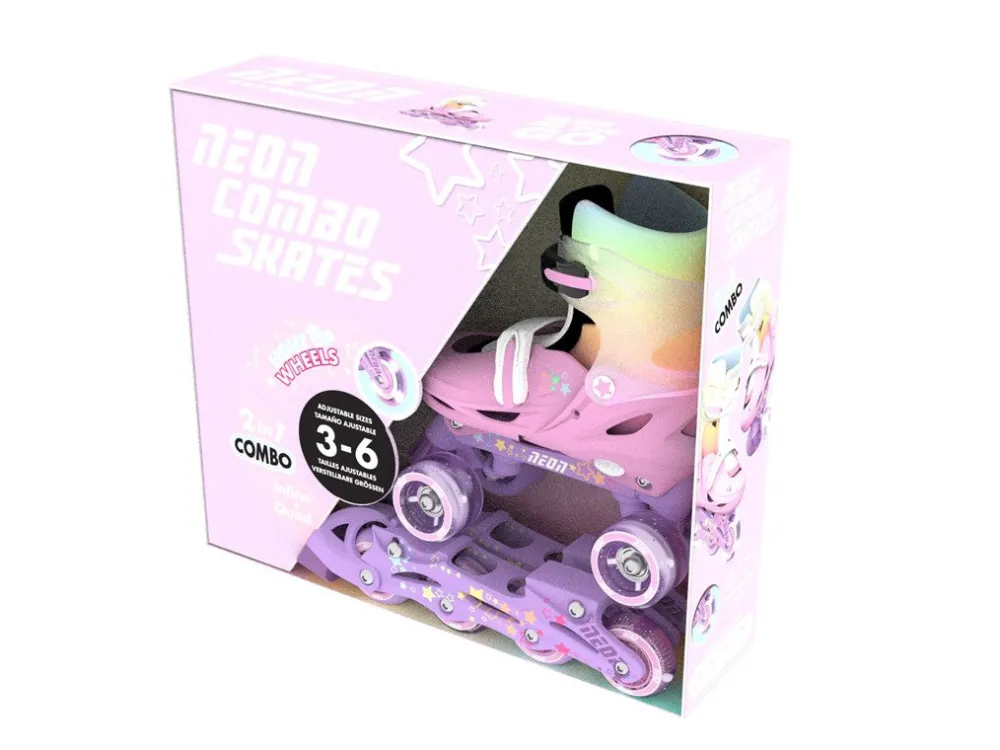 Yvolution Patines Combo Neon Rainbow ·*Niños Patinetes Infantiles|Patines Para Niñas Y Niños