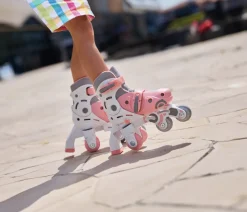 Globber Patines en linea 2 Rosa pastel ·*Niños Patinetes Infantiles|Patines Para Niñas Y Niños
