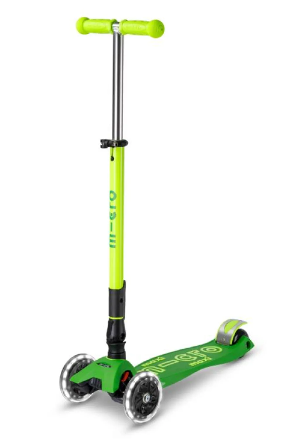 Micro Patinete Maxi Deluxe Plegable Neón LED · Verde/Amarillo*Niños Patinetes De 3 Ruedas Infantiles|Patinetes Infantiles