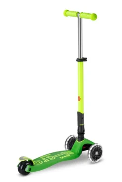 Micro Patinete Maxi Deluxe Plegable Neón LED · Verde/Amarillo*Niños Patinetes De 3 Ruedas Infantiles|Patinetes Infantiles