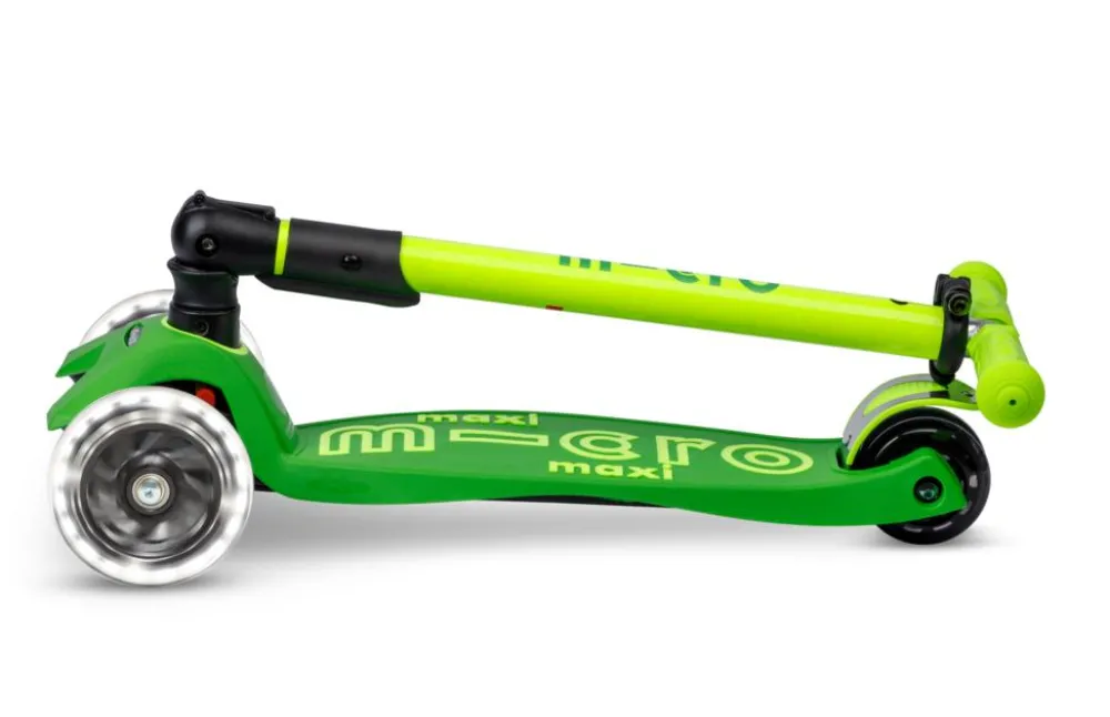 Micro Patinete Maxi Deluxe Plegable Neón LED · Verde/Amarillo*Niños Patinetes De 3 Ruedas Infantiles|Patinetes Infantiles