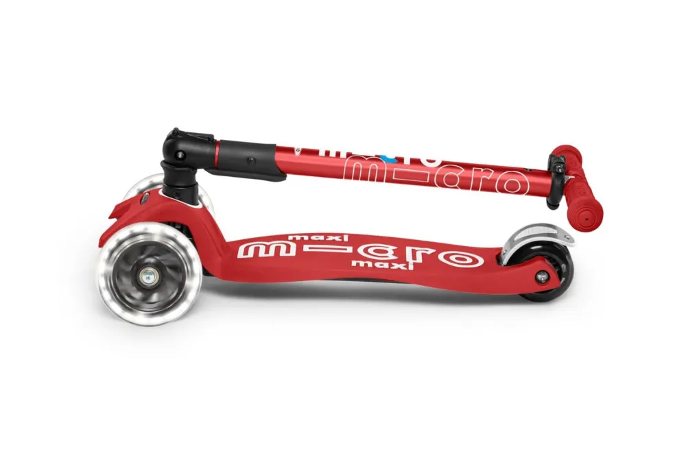 Micro Patinete Maxi Deluxe Plegable LED · Rojo*Niños Patinetes De 3 Ruedas Infantiles|Patinetes Infantiles