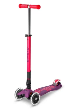 Micro Patinete Maxi Deluxe Plegable Neón LED · Lila/Rosa*Niños Patinetes De 3 Ruedas Infantiles|Patinetes Infantiles