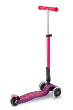 Micro Patinete Maxi Deluxe Plegable Neón LED · Lila/Rosa*Niños Patinetes De 3 Ruedas Infantiles|Patinetes Infantiles