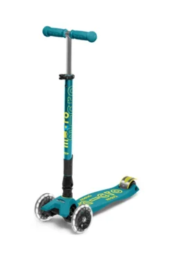 Micro Patinete Maxi Deluxe Plegable LED · Turquesa*Niños Patinetes De 3 Ruedas Infantiles|Patinetes Infantiles