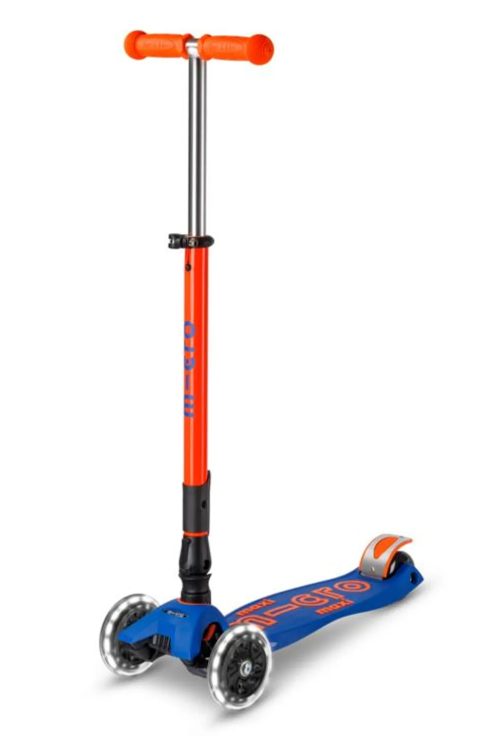 Micro Patinete Maxi Deluxe Plegable Neón LED · Azul/Naranja*Niños Patinetes De 3 Ruedas Infantiles|Patinetes Infantiles