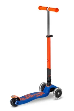 Micro Patinete Maxi Deluxe Plegable Neón LED · Azul/Naranja*Niños Patinetes De 3 Ruedas Infantiles|Patinetes Infantiles