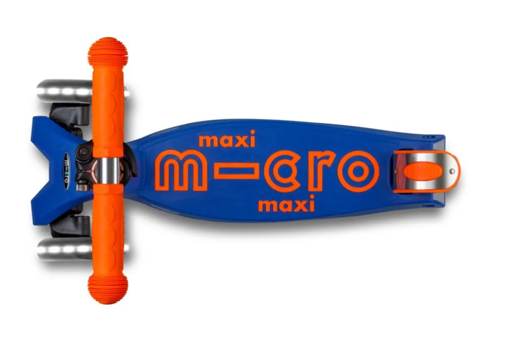 Micro Patinete Maxi Deluxe Plegable Neón LED · Azul/Naranja*Niños Patinetes De 3 Ruedas Infantiles|Patinetes Infantiles
