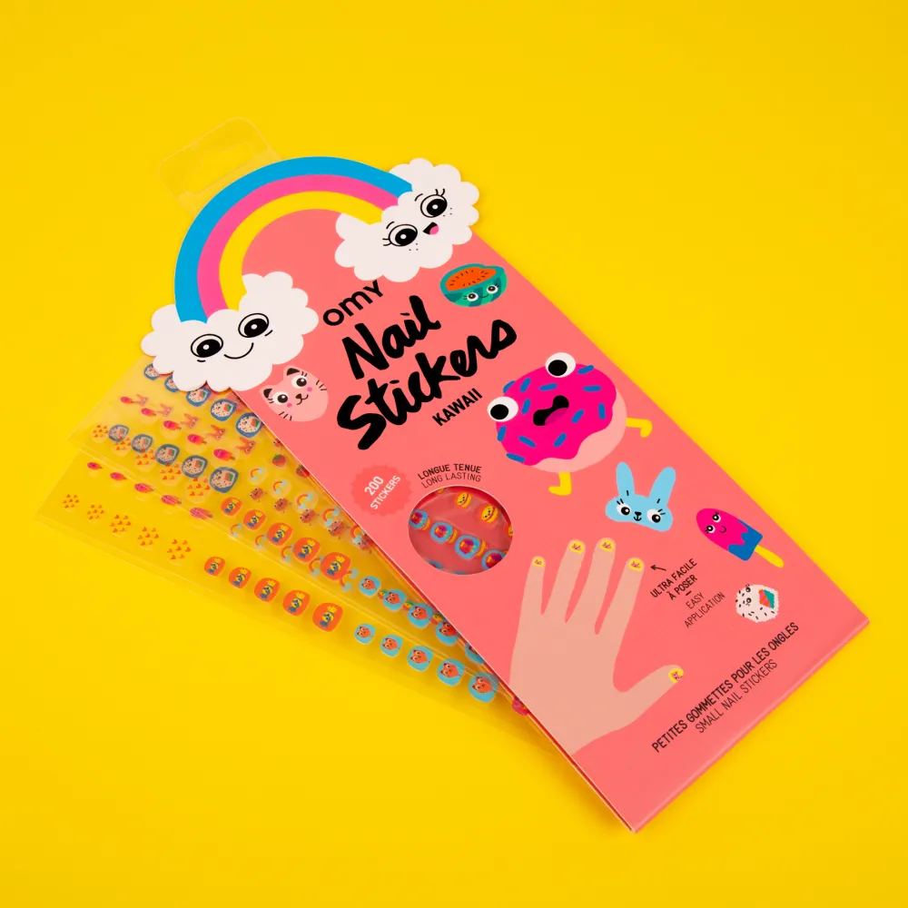 OMY Pegatinas para uñas Kawai*Niños Pintauñas Para Niñas Y Niños|Disfraces Infantiles