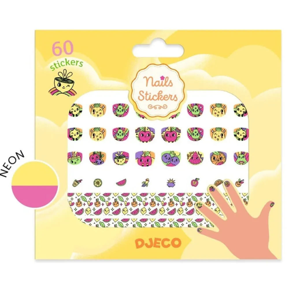 Djeco Pegatinas para uñas Energía ·*Niños Pegatinas Para Uñas|Pintauñas Para Niñas Y Niños
