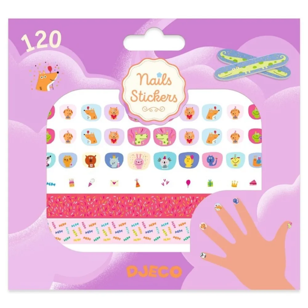Djeco Pegatinas para uñas Feliz Cumpleaños ·*Niños Pegatinas Para Uñas|Pintauñas Para Niñas Y Niños