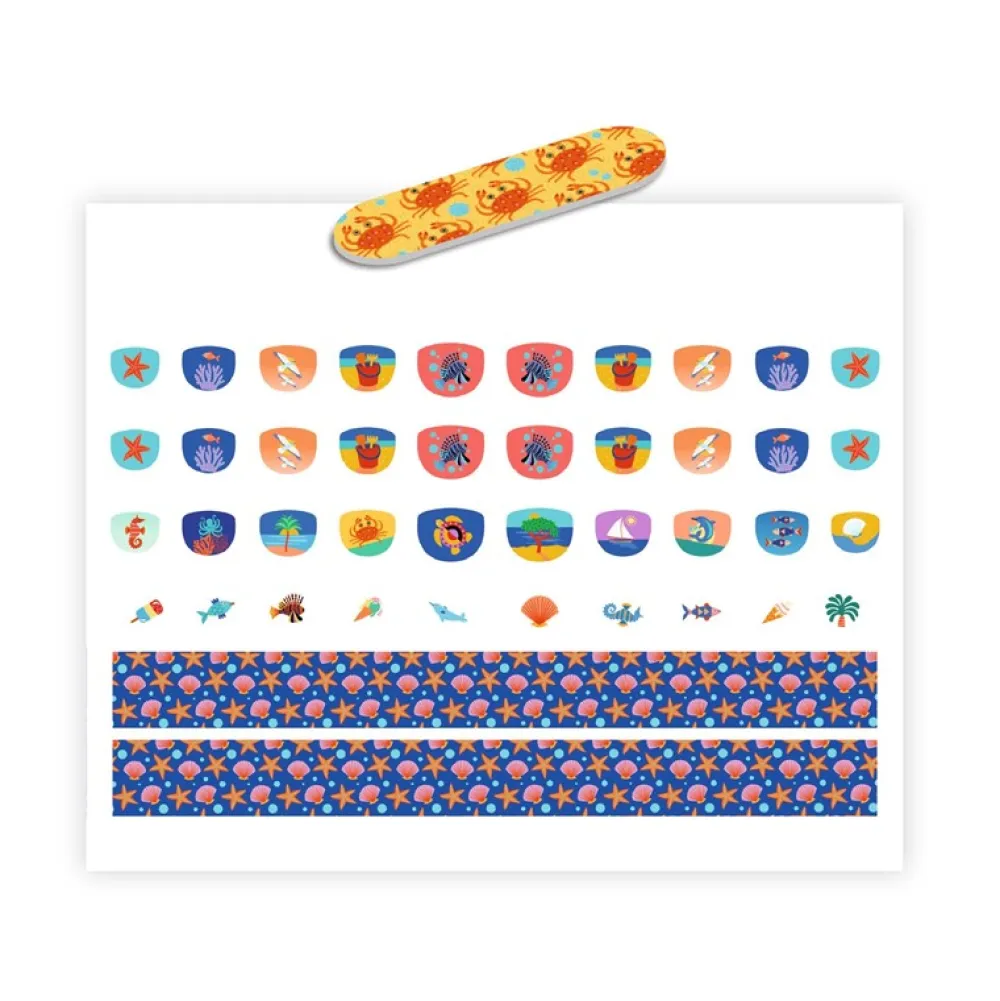 Djeco Pegatinas para uñas Mediterráneo ·*Niños Pegatinas Para Uñas|Pintauñas Para Niñas Y Niños