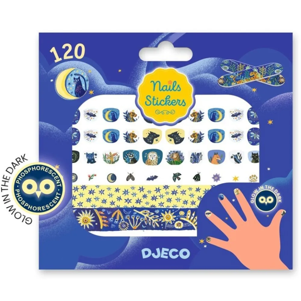 Djeco Pegatinas para uñas Reflejos de luna ·*Niños Pegatinas Para Uñas|Pintauñas Para Niñas Y Niños