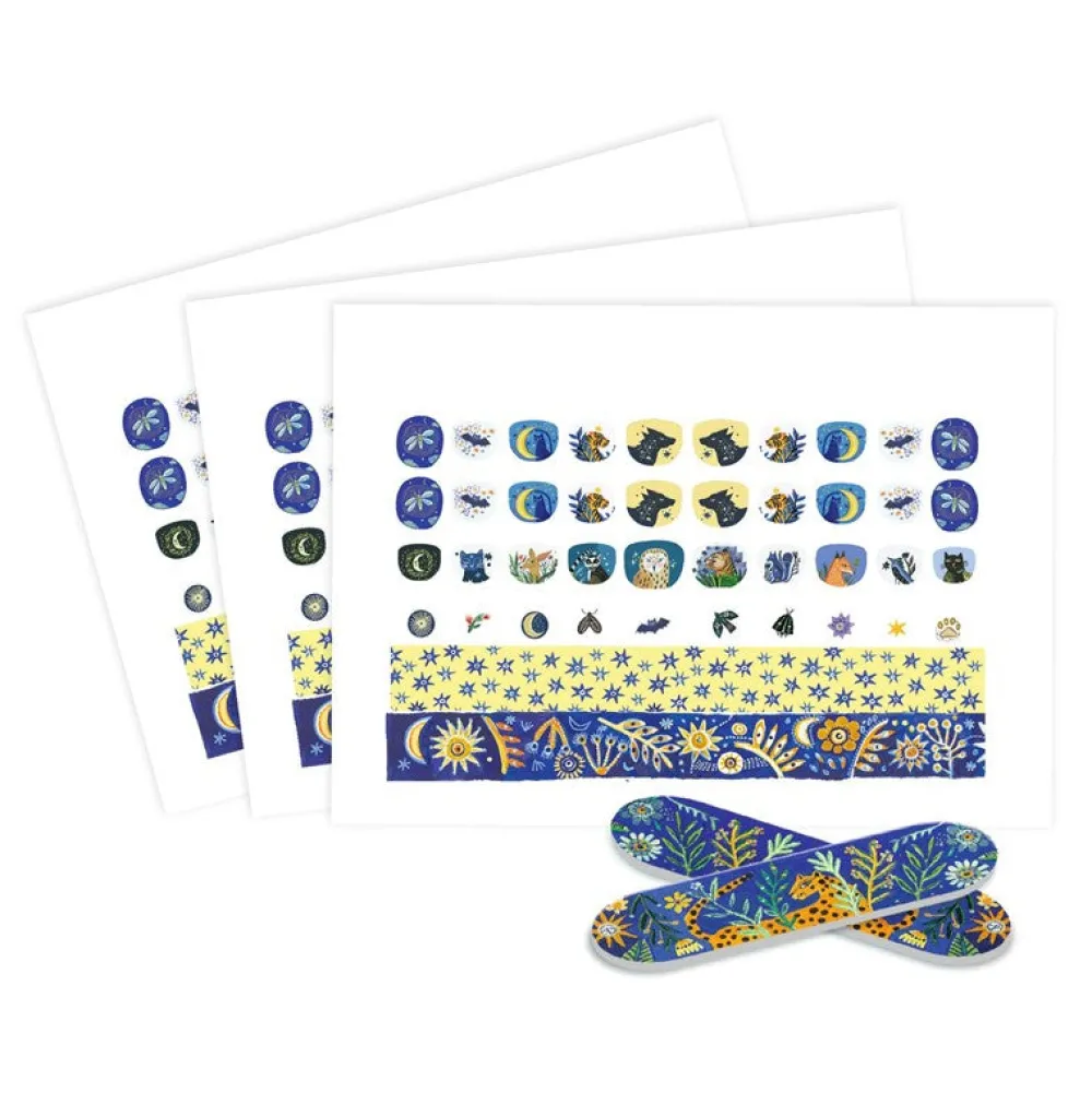Djeco Pegatinas para uñas Reflejos de luna ·*Niños Pegatinas Para Uñas|Pintauñas Para Niñas Y Niños