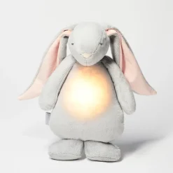 Moonie Peluche Luz-Sonido Conejo Gris/Rosa*Niños Muñecos Blanditos|Peluches