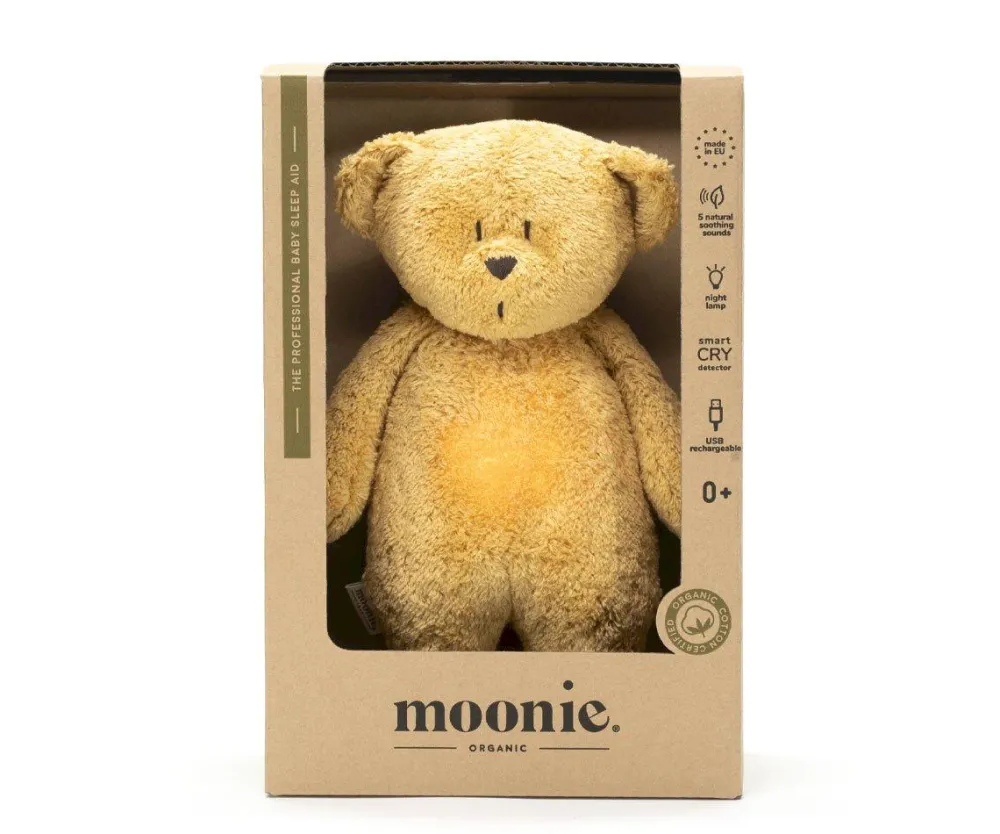 Moonie Peluche Luz-Sonido Oso Orgánico 2.0 Honey*Niños Muñecos Blanditos|Peluches