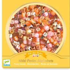 Djeco Perlas alfabeto doradas ·*Niños Kit De Manualidades|Juguetes Montessori