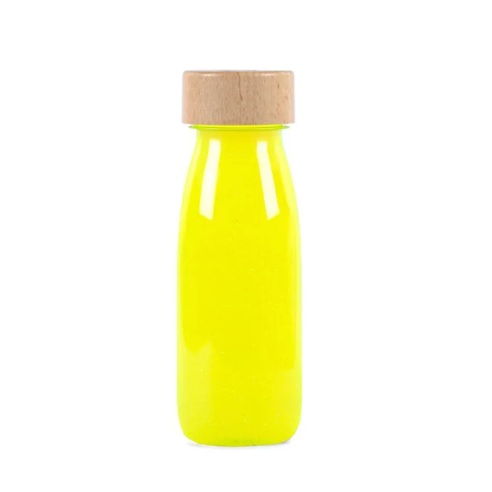 Petit Boum · Float Bottle Fluo Yellow*Niños Juguetes Montessori|Juguetes Antiestrés